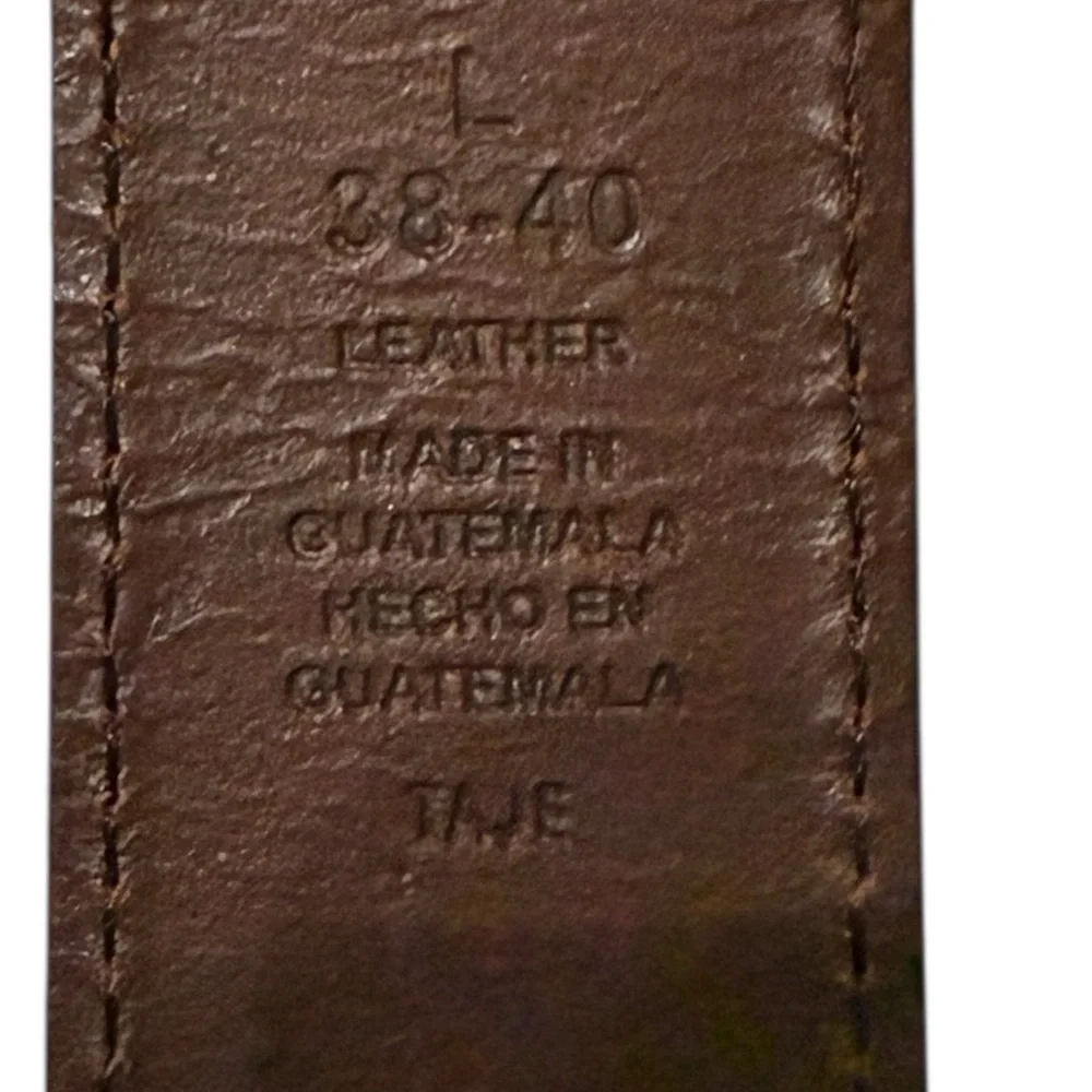 Columbia Men’s Leather Belt · Size Large (Fits 36–38) · Brown